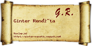 Ginter Renáta névjegykártya