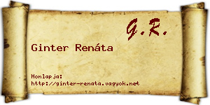 Ginter Renáta névjegykártya